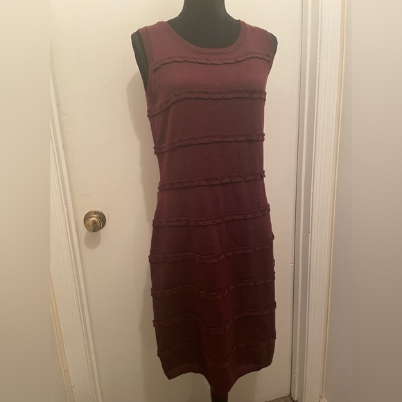 NWOT Calvin Klein Burgundy Sleeveless Sweater Dress, Size M - Picture 2 of 7